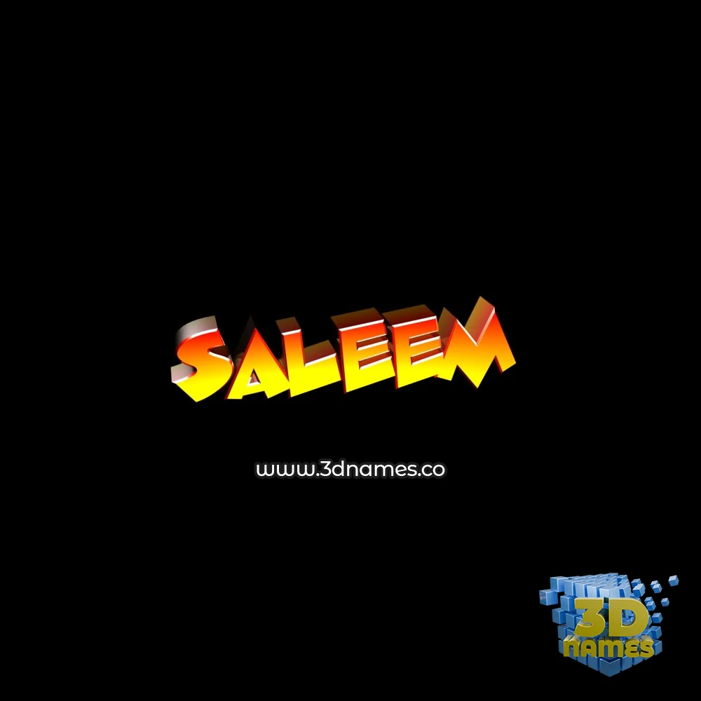 saleem in Black Background style - 3D name wallpaper