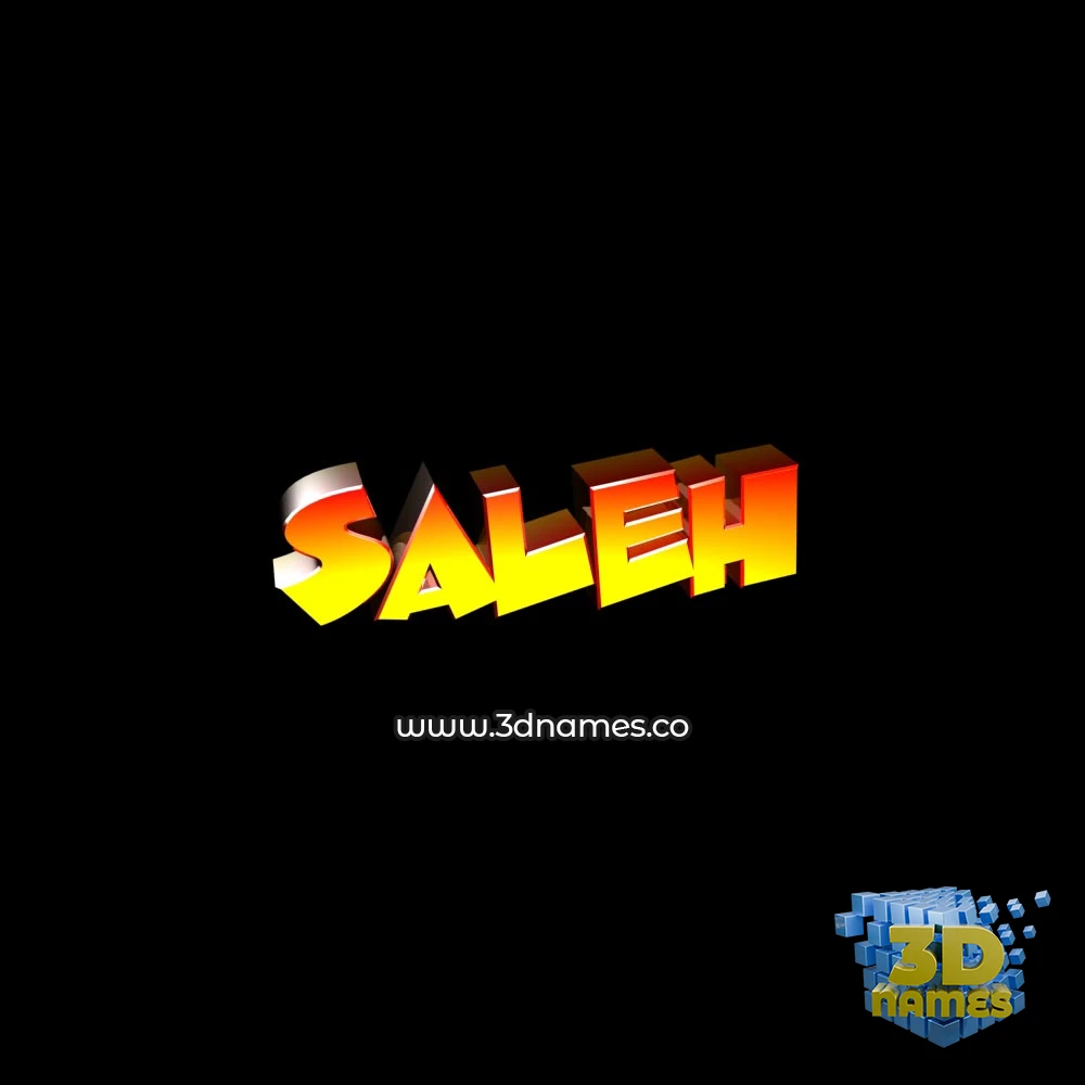 saleh in Black Background style - 3D name wallpaper