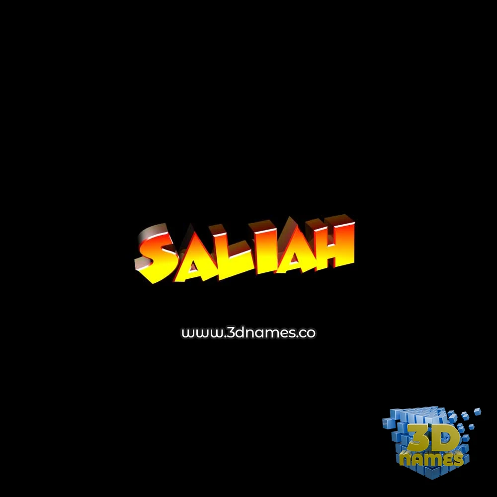 saliah in Black Background style - 3D name wallpaper
