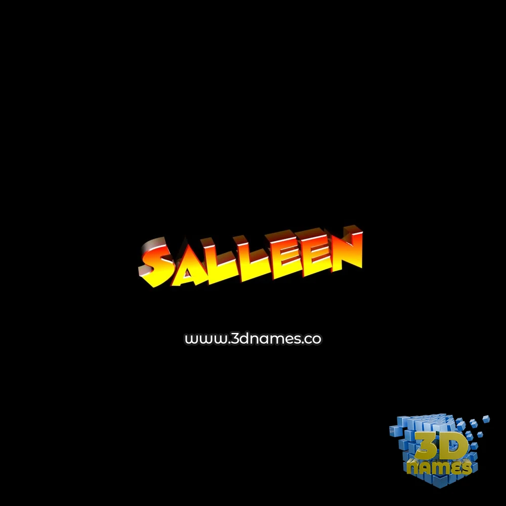 salleen in Black Background style - 3D name wallpaper