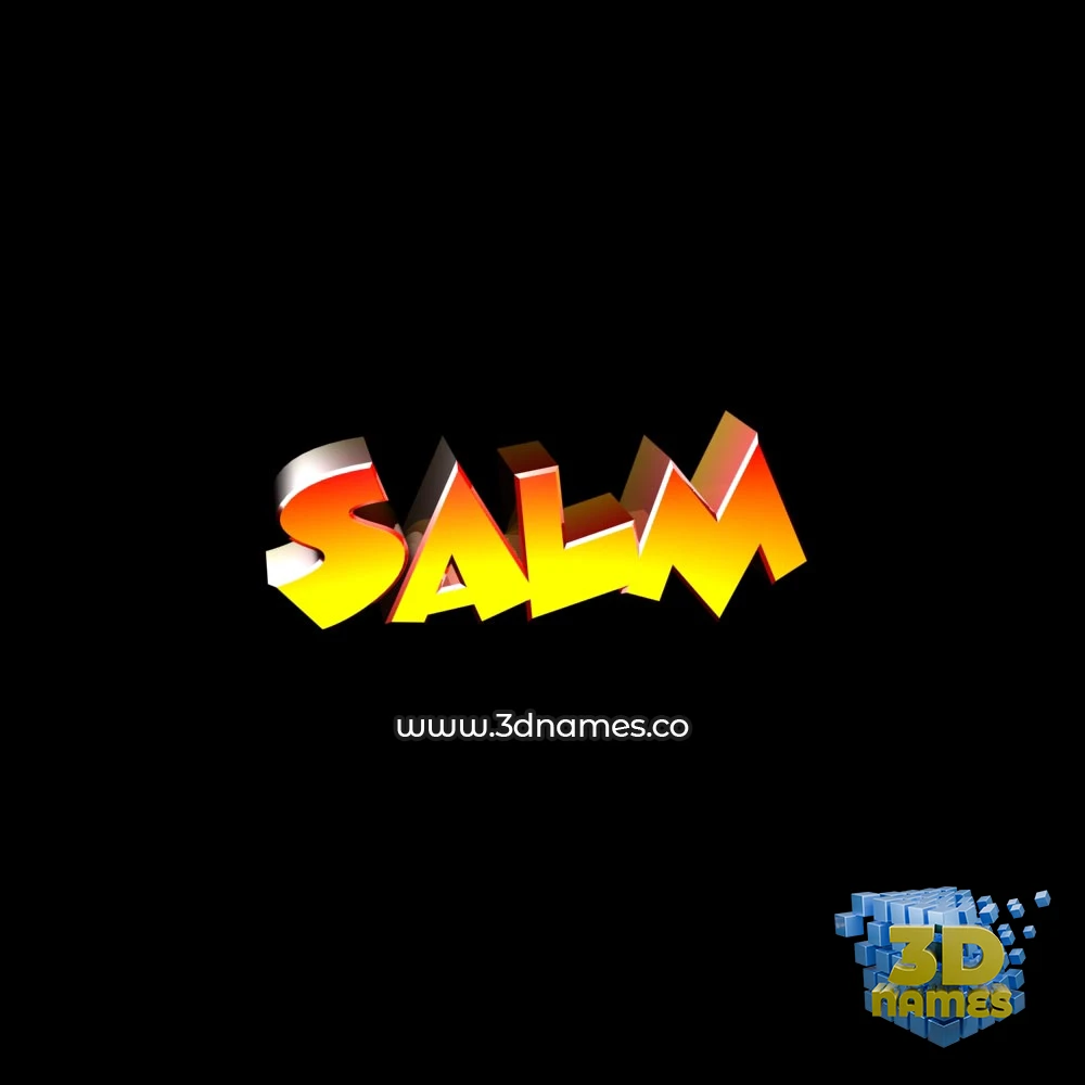 salm in Black Background style - 3D name wallpaper