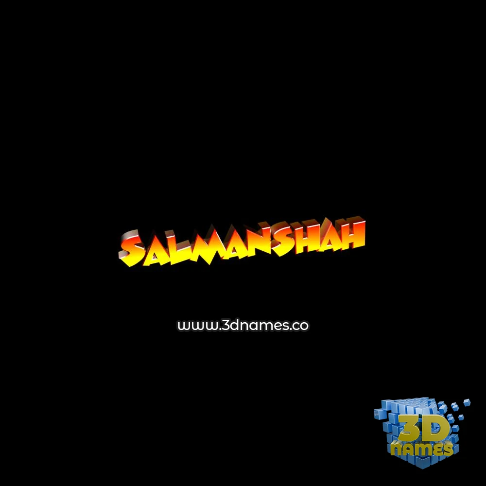 salmanshah in Black Background style - 3D name wallpaper
