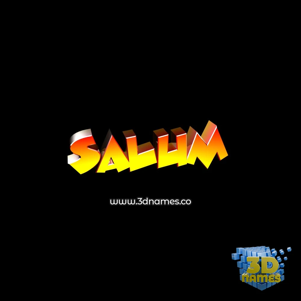 salum in Black Background style - 3D name wallpaper