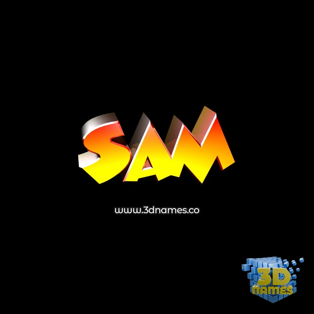 sam in Black Background style - 3D name wallpaper