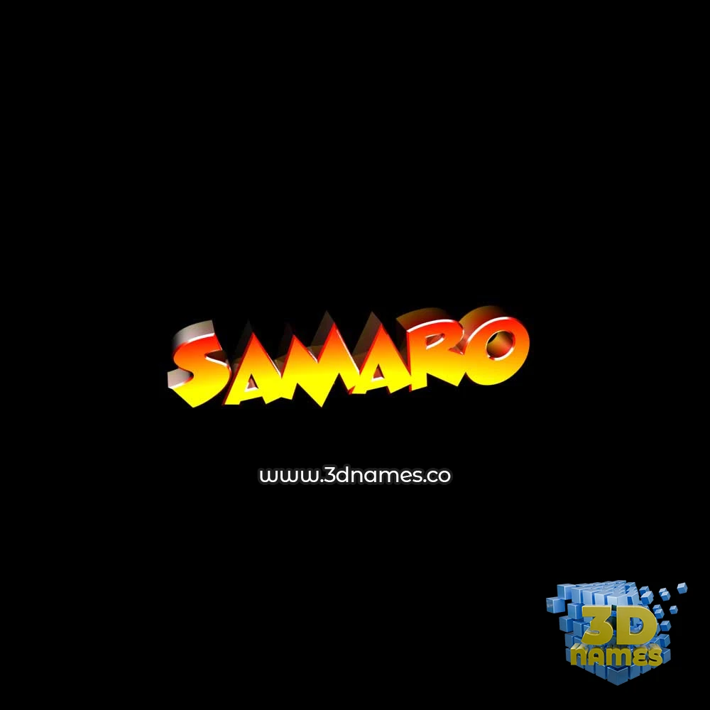 samaro in Black Background style - 3D name wallpaper