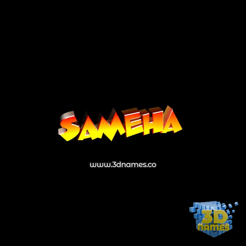sameha in Black Background style - 3D name wallpaper