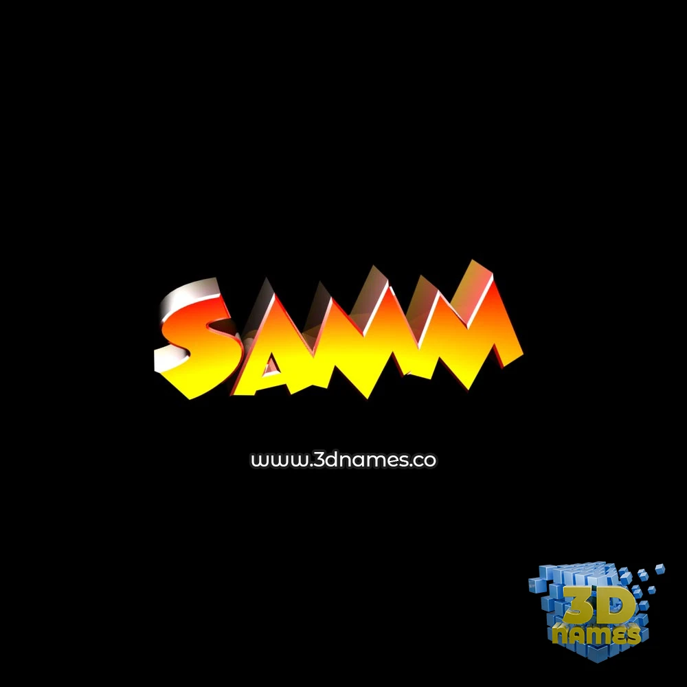 samm in Black Background style - 3D name wallpaper