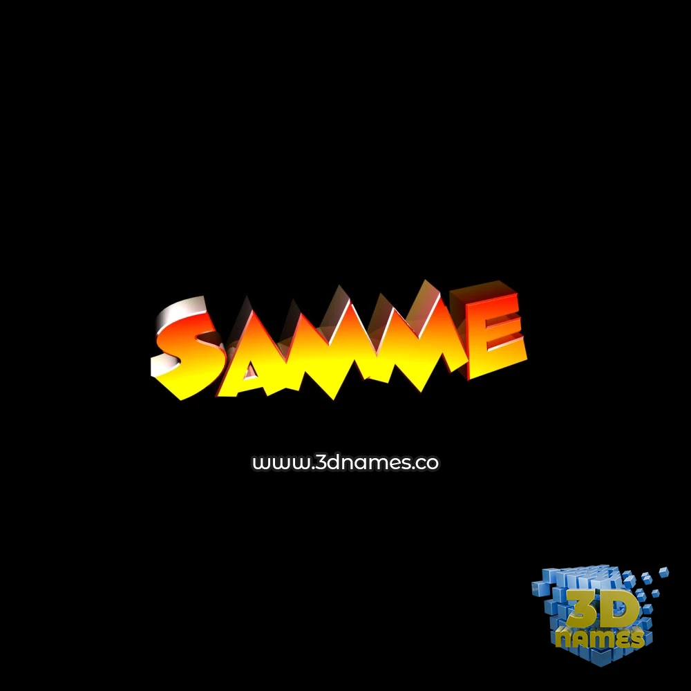 samme in Black Background style - 3D name wallpaper