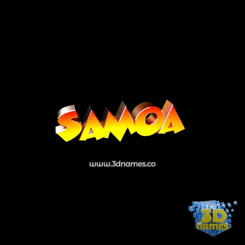 samoa in Black Background style - 3D name wallpaper