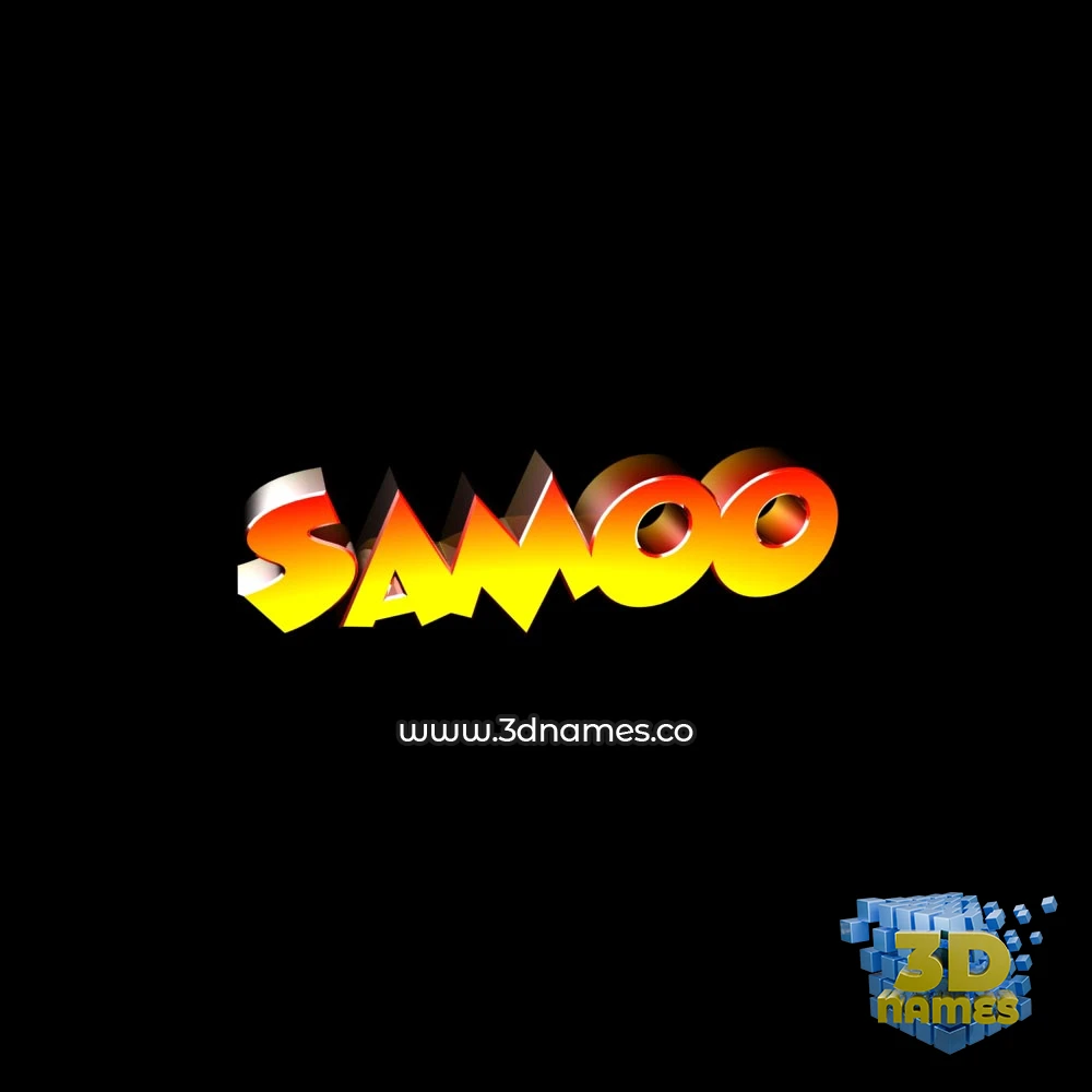 samoo in Black Background style - 3D name wallpaper