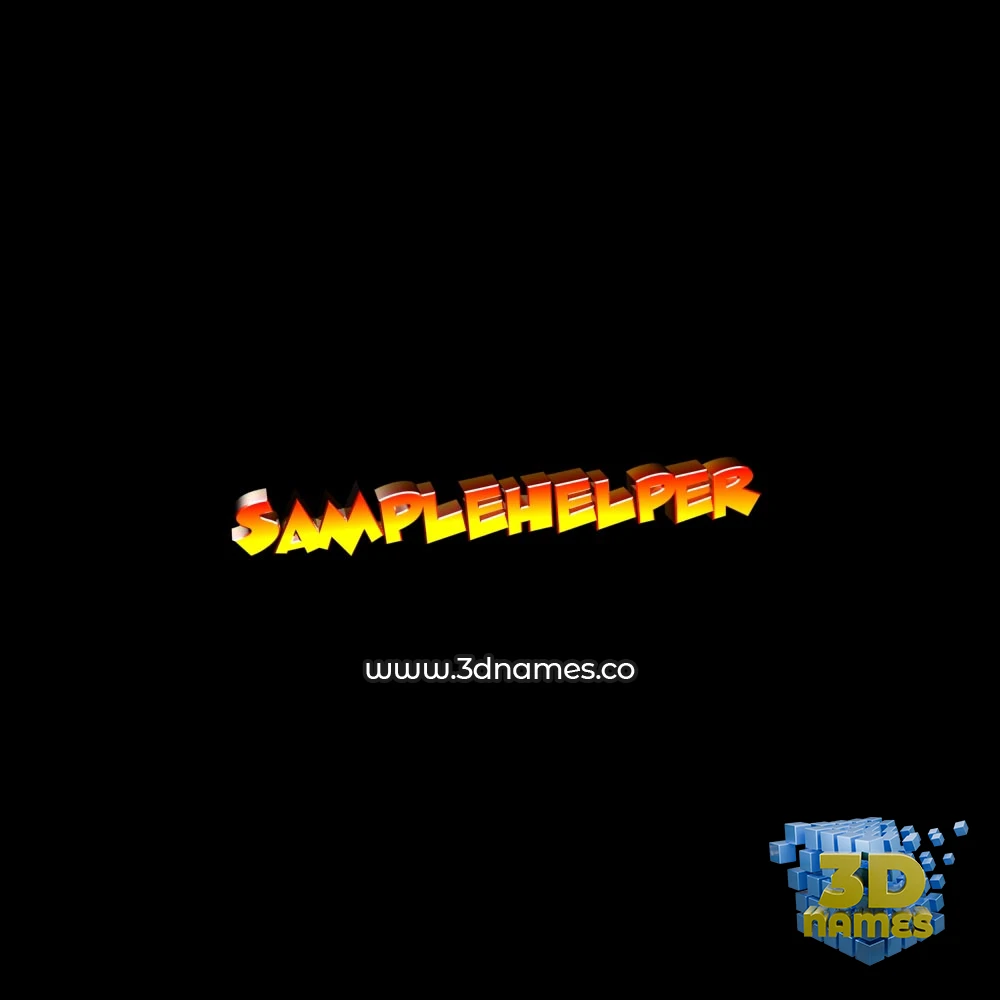 samplehelper in Black Background style - 3D name wallpaper