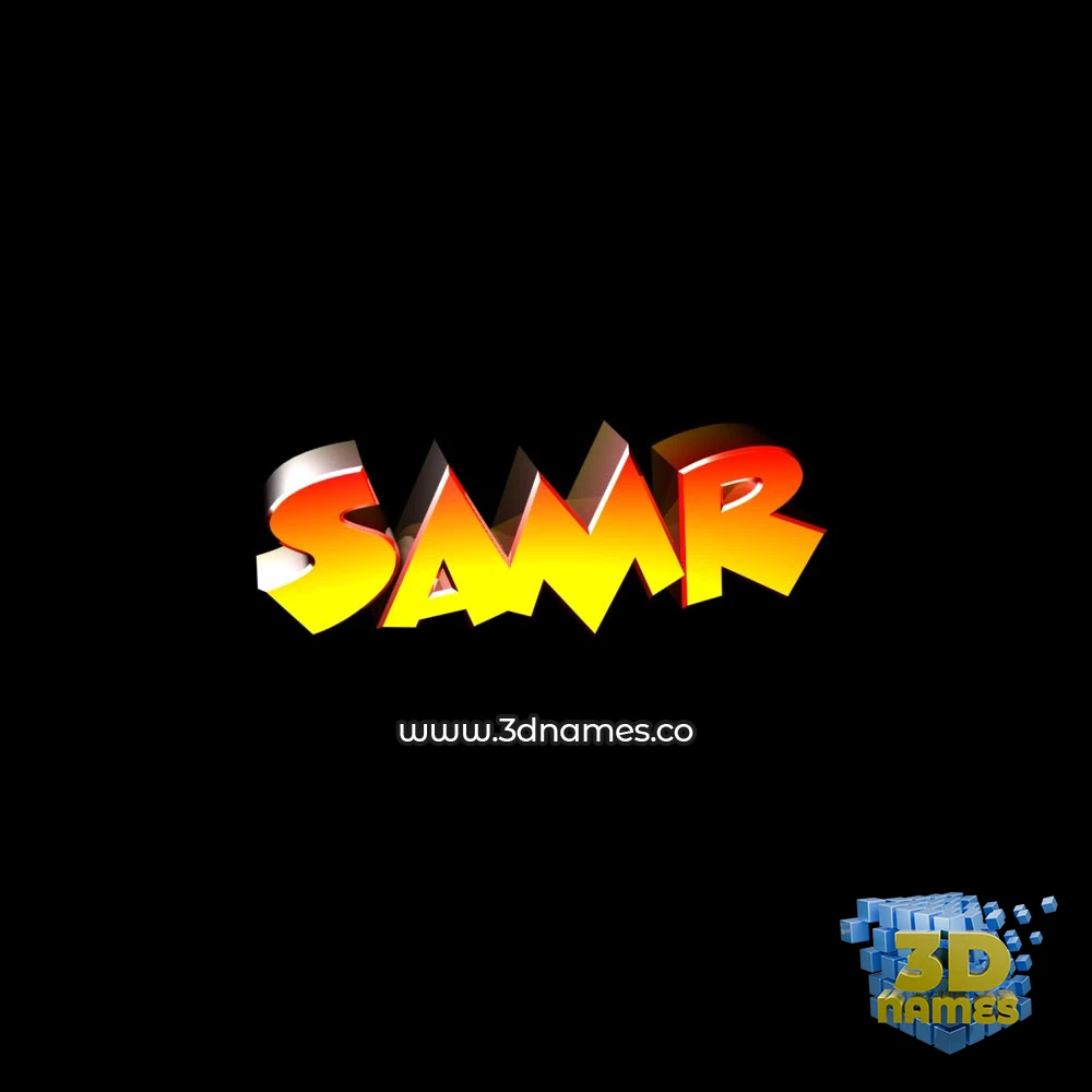 samr in Black Background style - 3D name wallpaper