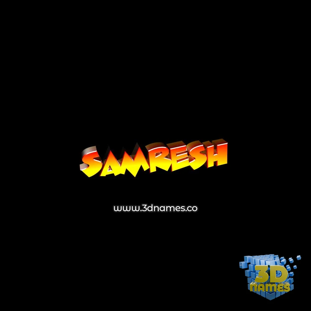 samresh in Black Background style - 3D name wallpaper