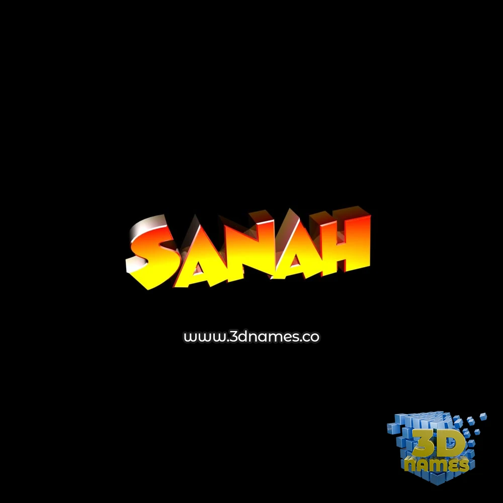 sanah in Black Background style - 3D name wallpaper