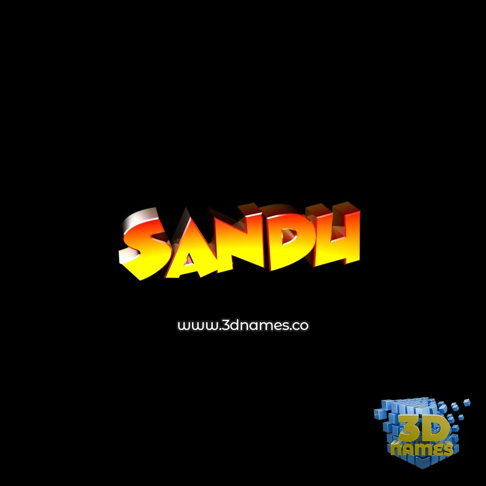sandu in Black Background style - 3D name wallpaper