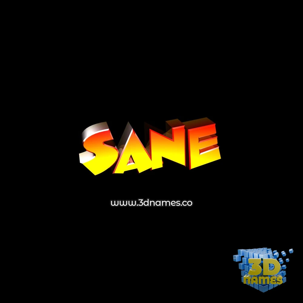 sane in Black Background style - 3D name wallpaper