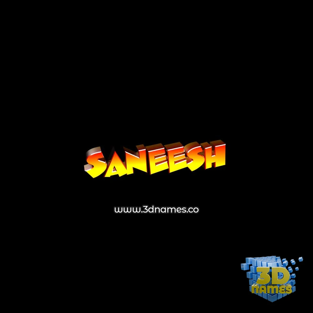 saneesh in Black Background style - 3D name wallpaper