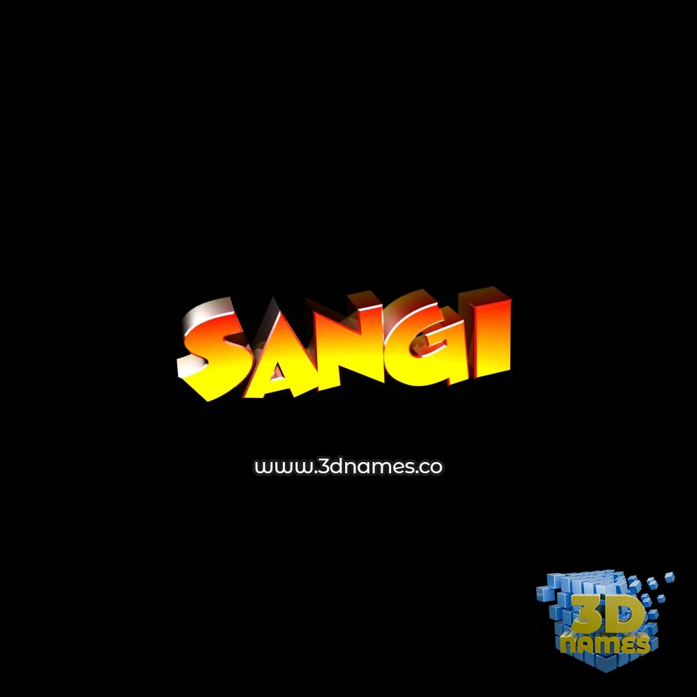 sangi in Black Background style - 3D name wallpaper