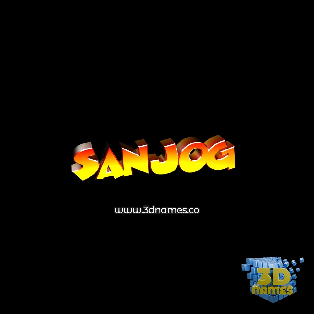 sanjog in Black Background style - 3D name wallpaper