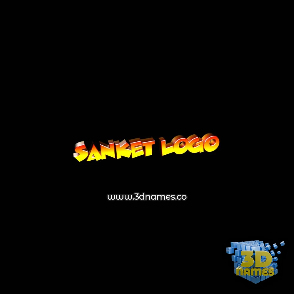 sanket logo in Black Background style - 3D name wallpaper