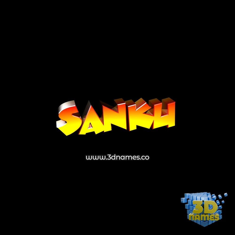 sanku in Black Background style - 3D name wallpaper