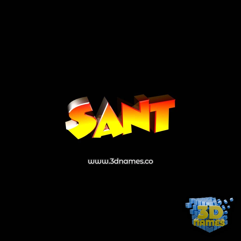 sant in Black Background style - 3D name wallpaper