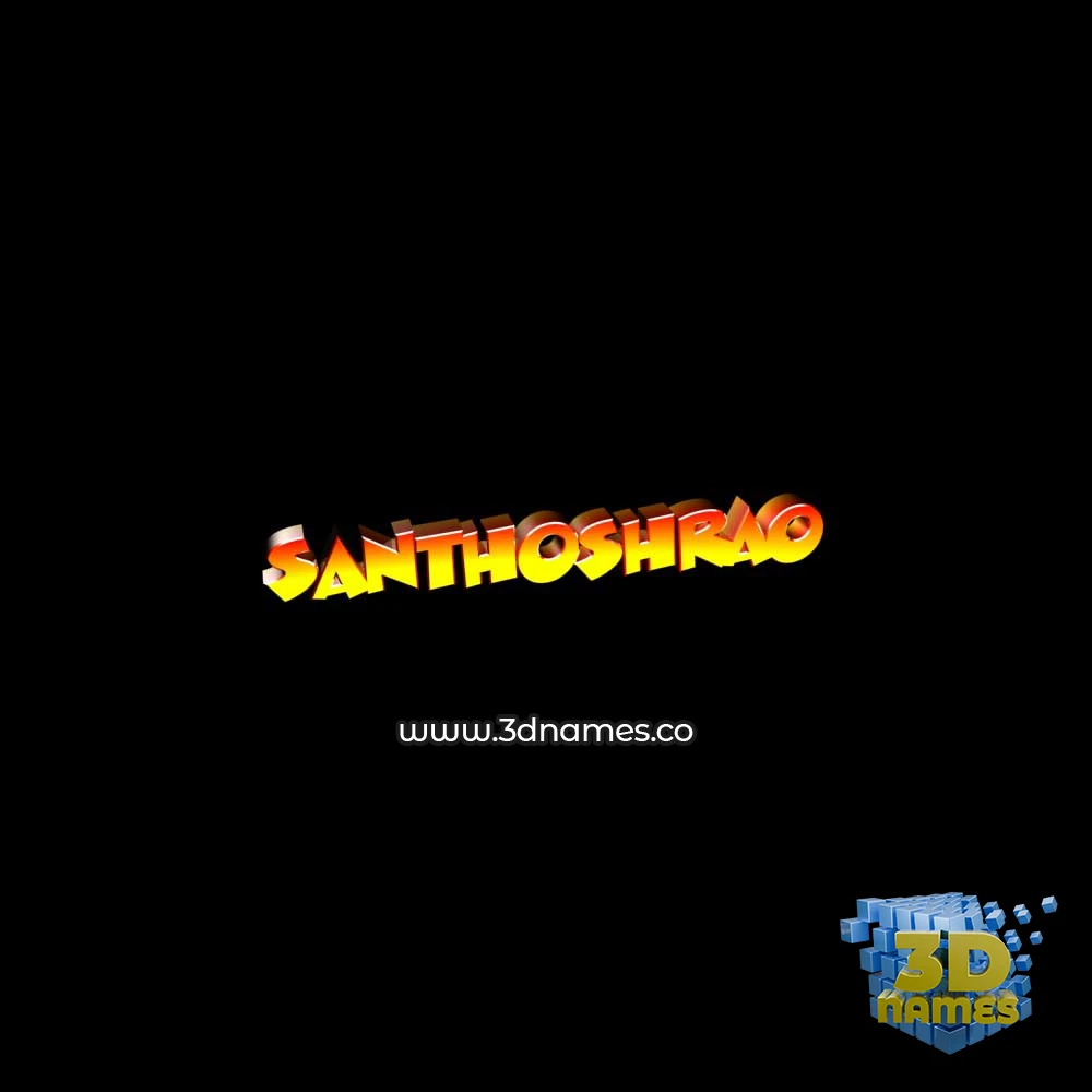 santhoshrao in Black Background style - 3D name wallpaper