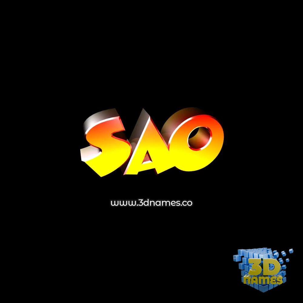sao in Black Background style - 3D name wallpaper