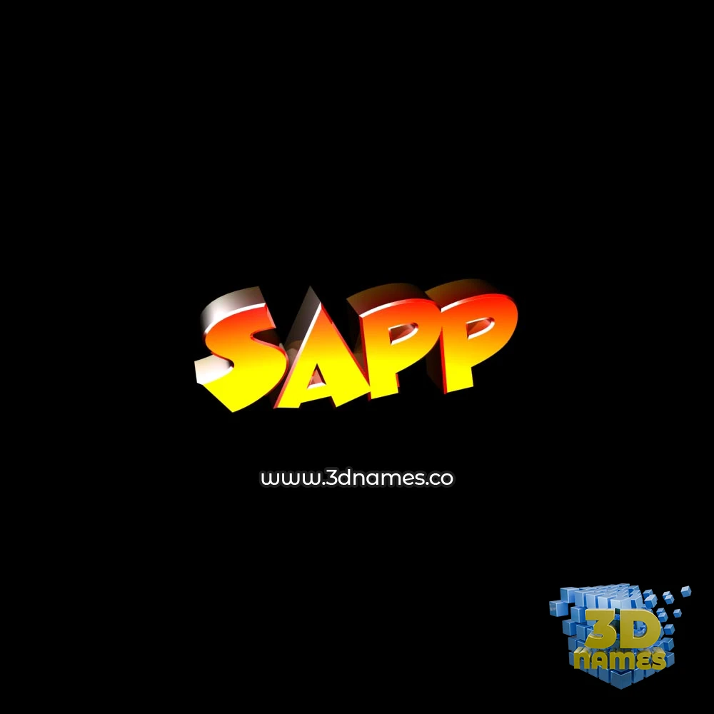 sapp in Black Background style - 3D name wallpaper