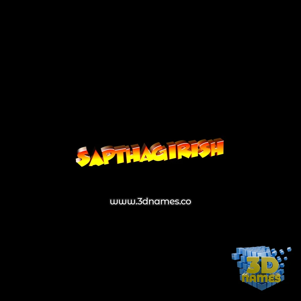 sapthagirish in Black Background style - 3D name wallpaper