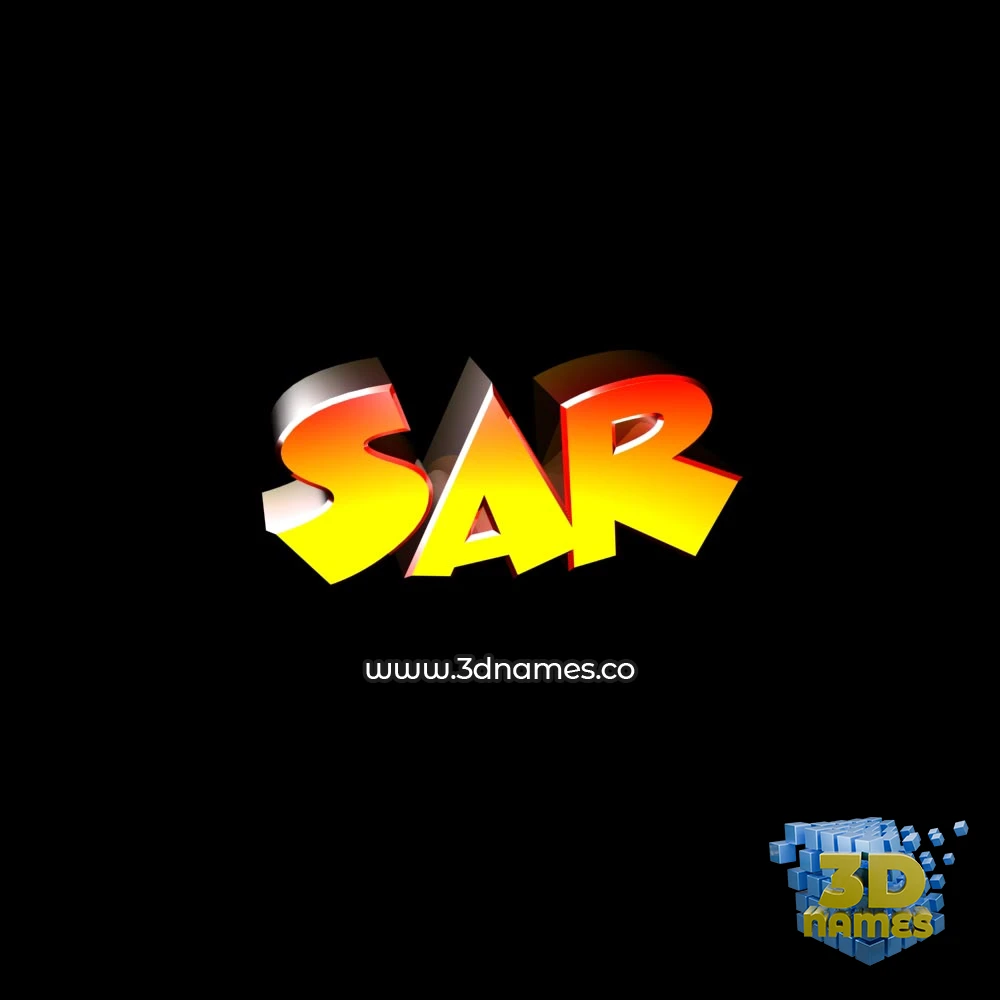 sar in Black Background style - 3D name wallpaper