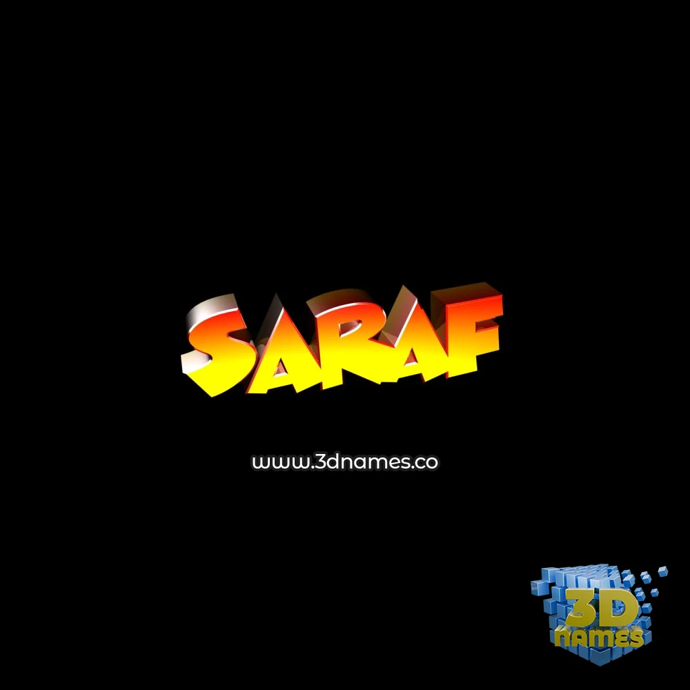 saraf in Black Background style - 3D name wallpaper