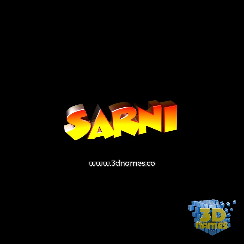 sarni in Black Background style - 3D name wallpaper