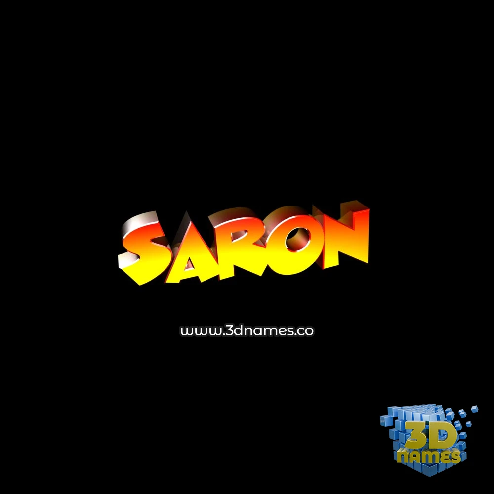 saron in Black Background style - 3D name wallpaper