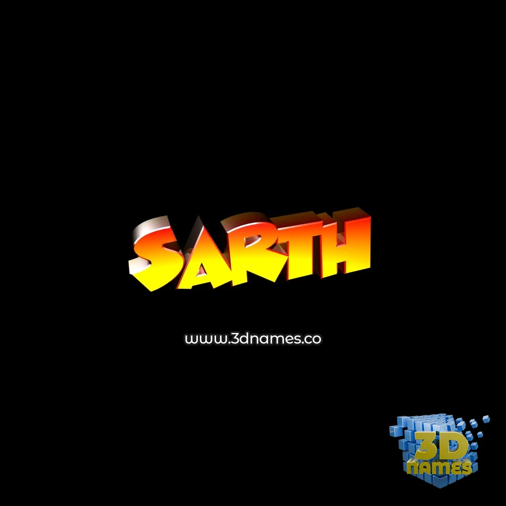 sarth in Black Background style - 3D name wallpaper