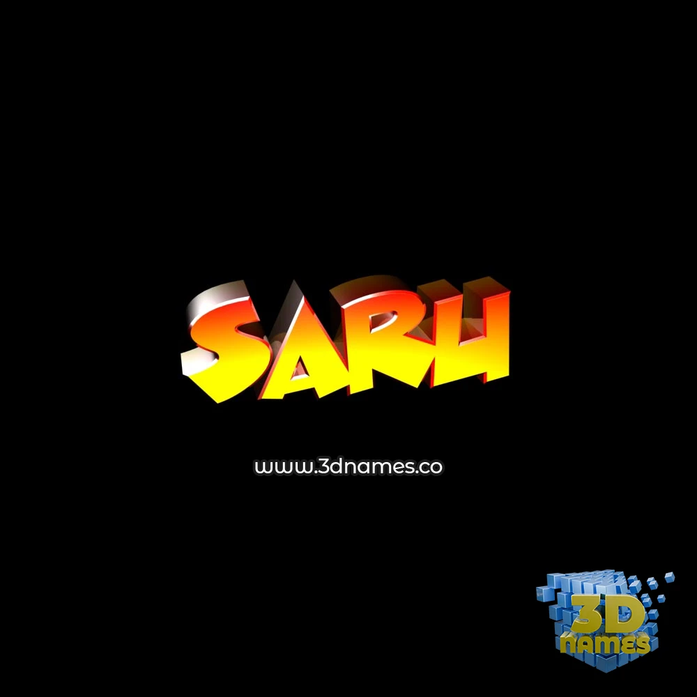 saru in Black Background style - 3D name wallpaper