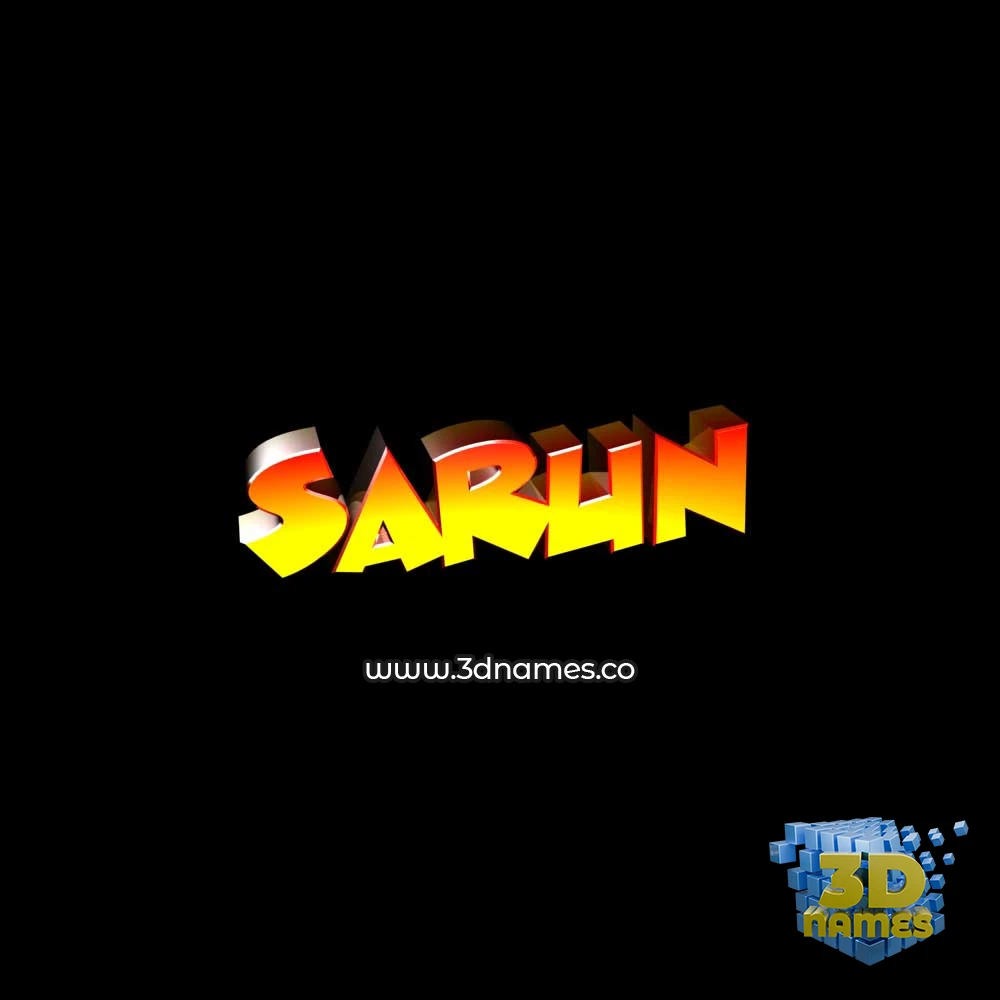 sarun in Black Background style - 3D name wallpaper