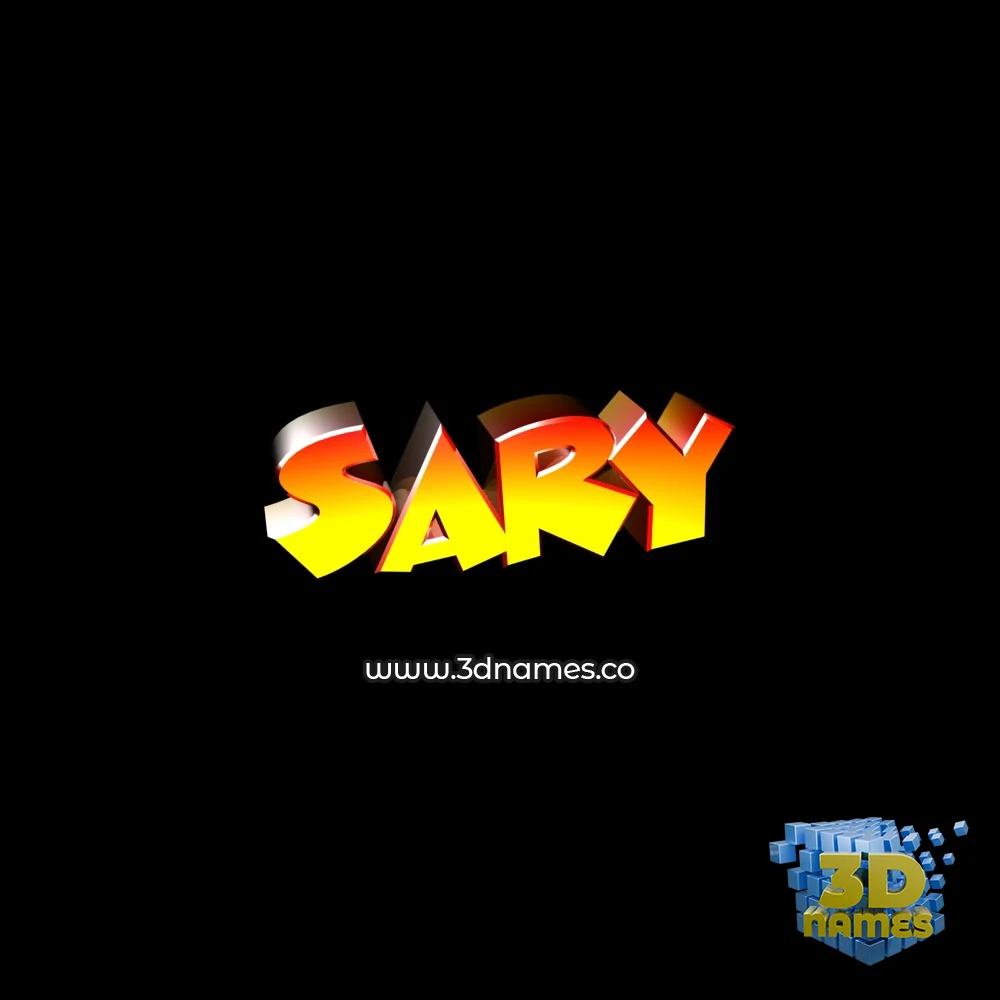 sary in Black Background style - 3D name wallpaper