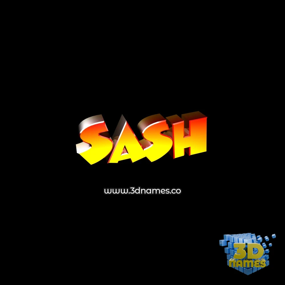 sash in Black Background style - 3D name wallpaper