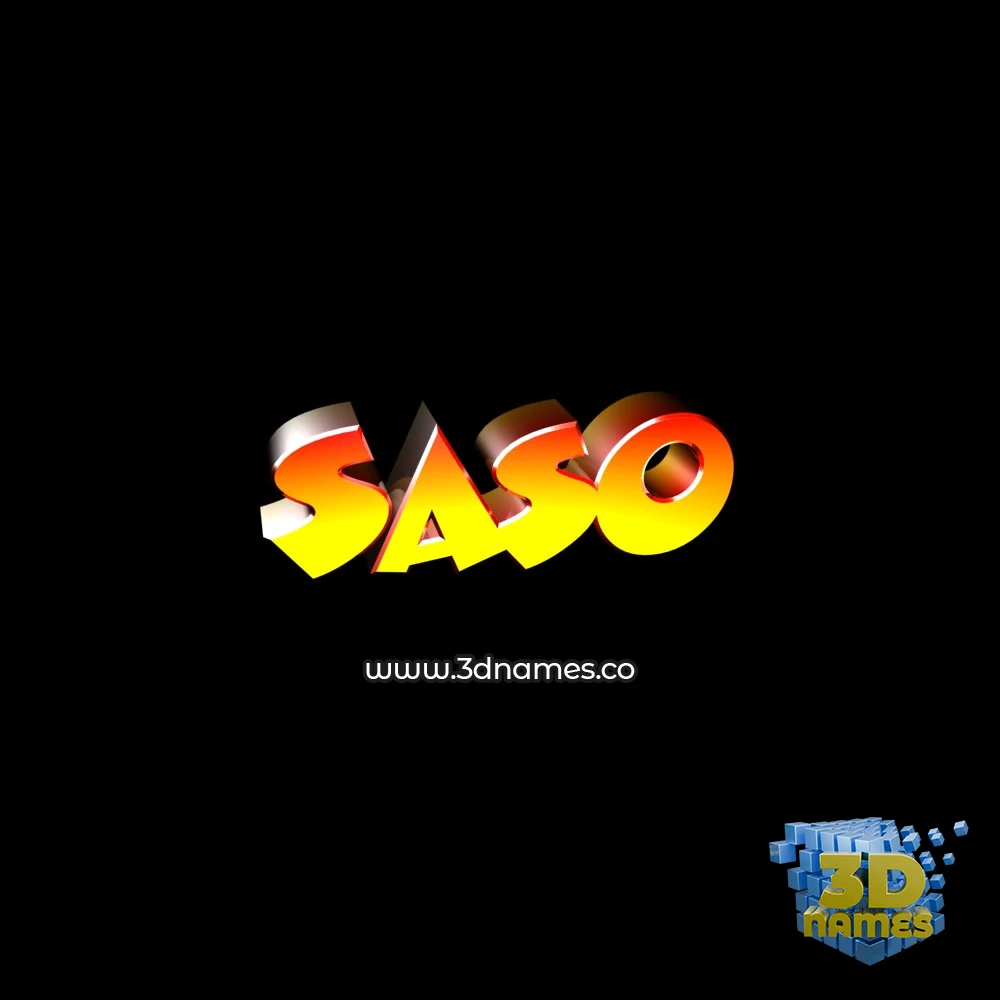 saso in Black Background style - 3D name wallpaper