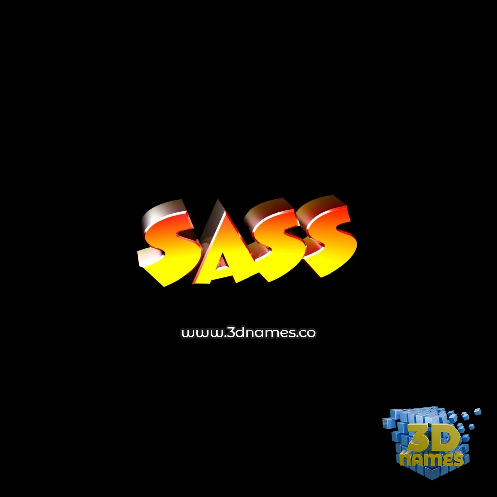 sass in Black Background style - 3D name wallpaper