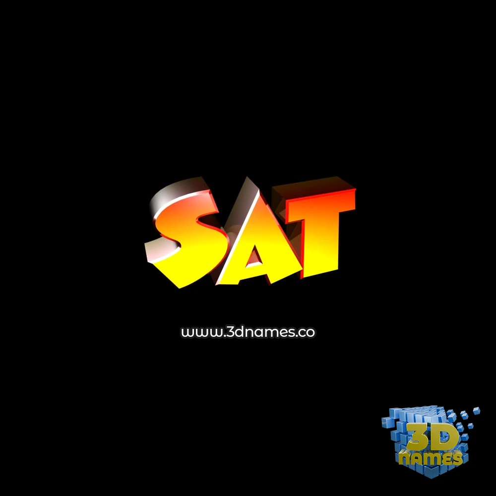 sat in Black Background style - 3D name wallpaper