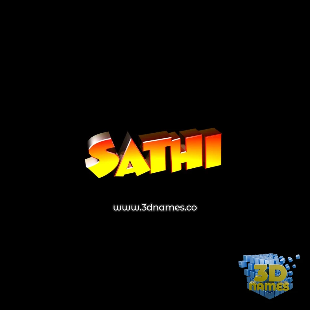 sathi in Black Background style - 3D name wallpaper