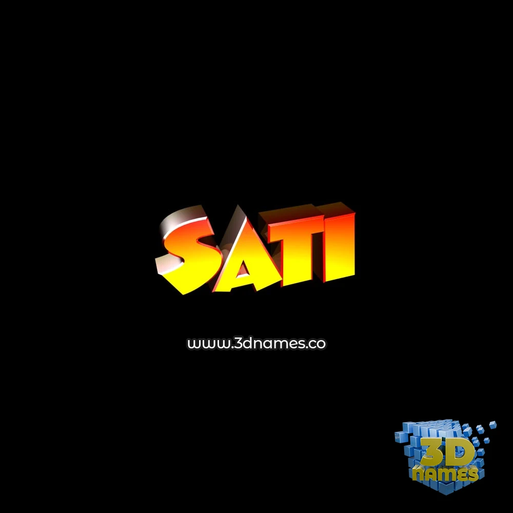 sati in Black Background style - 3D name wallpaper