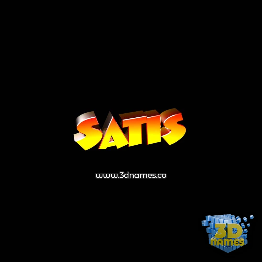 satis in Black Background style - 3D name wallpaper