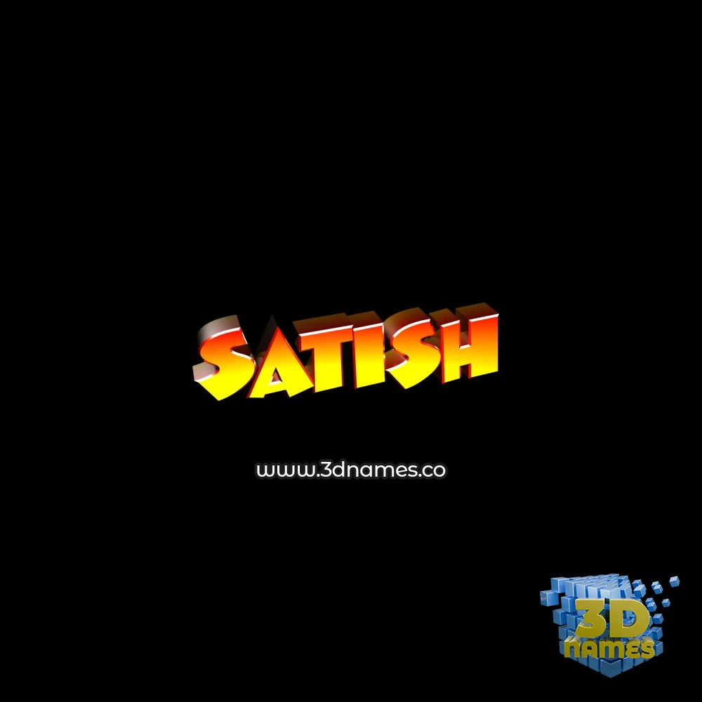 satish in Black Background style - 3D name wallpaper