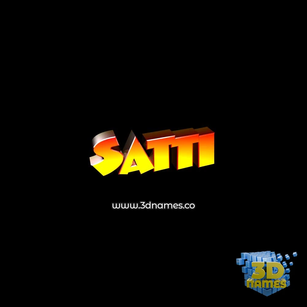 satti in Black Background style - 3D name wallpaper