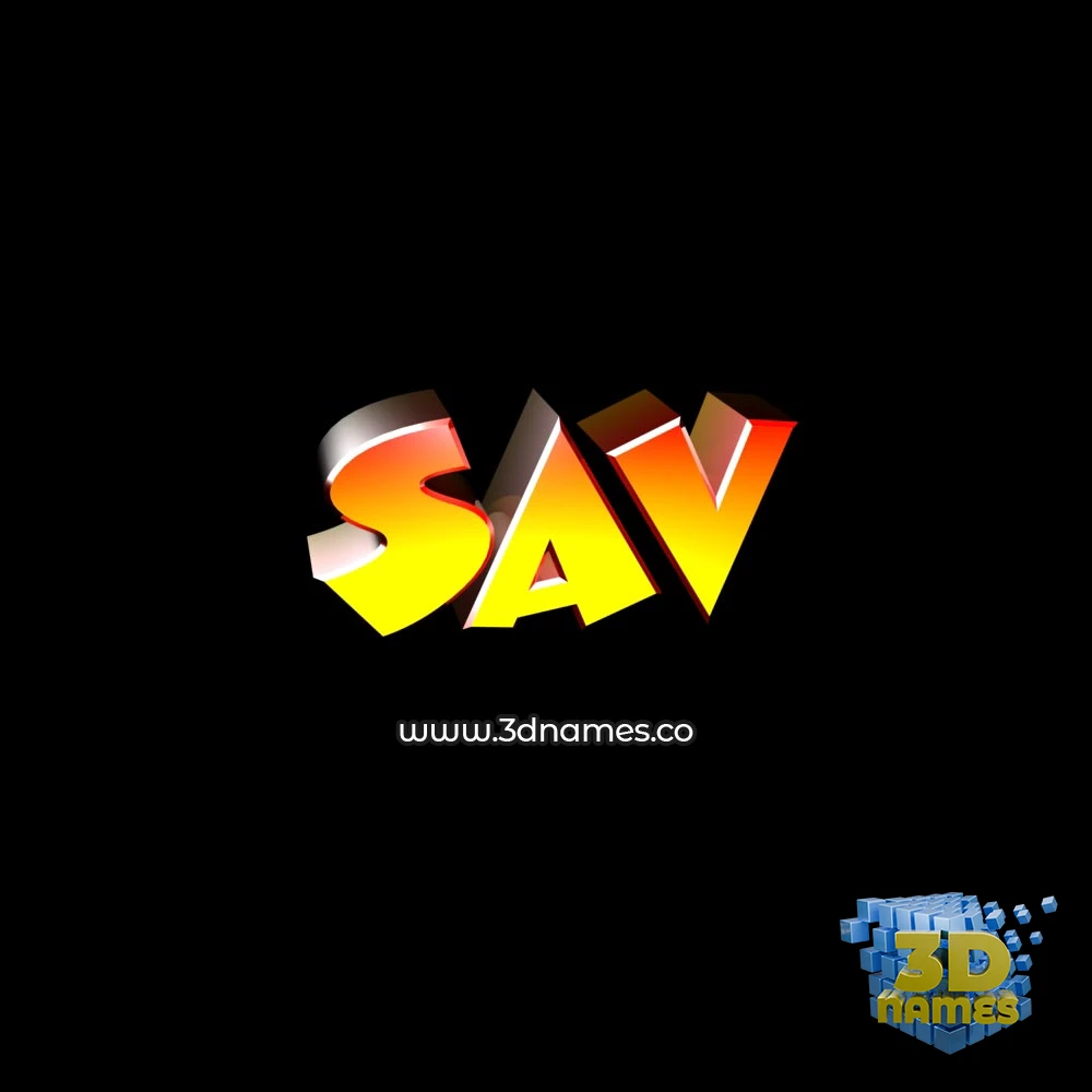 sav in Black Background style - 3D name wallpaper