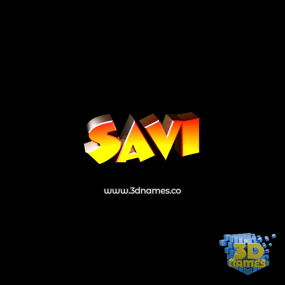 savi in Black Background style - 3D name wallpaper