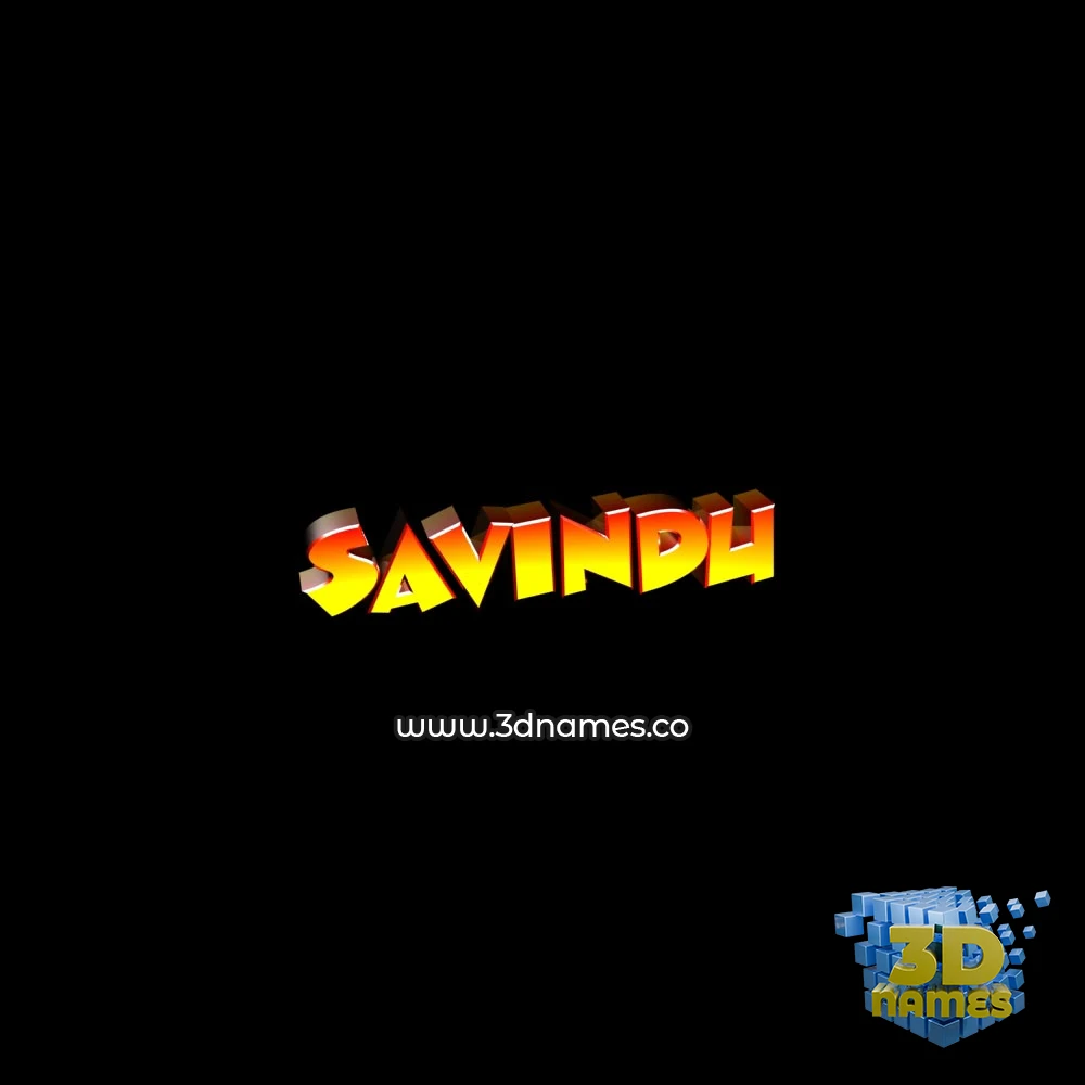 savindu in Black Background style - 3D name wallpaper
